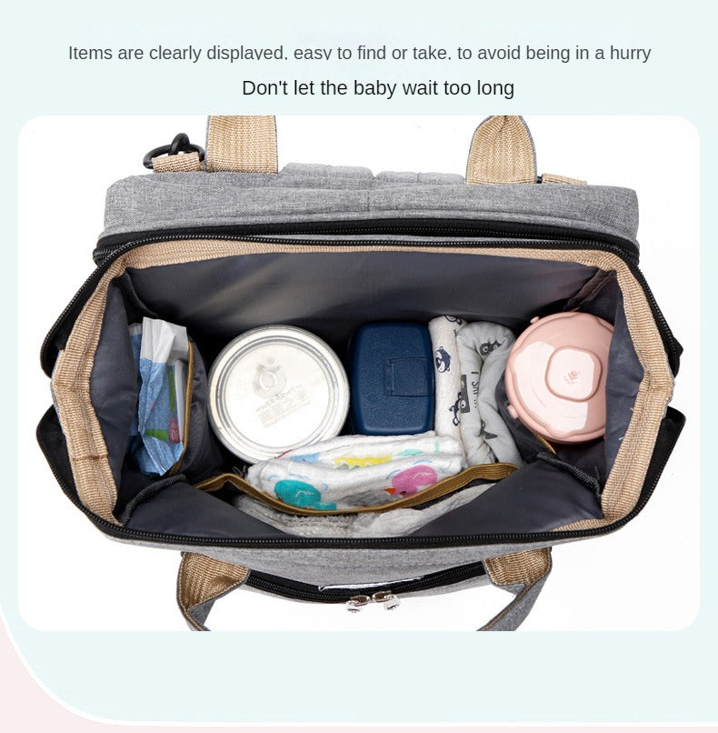 Mobile Folding Portable Crib,Mommy Bag,Multifunctional Folding Mother and Baby Outing Bag,Large Capacity Baby Folding Bed Bag