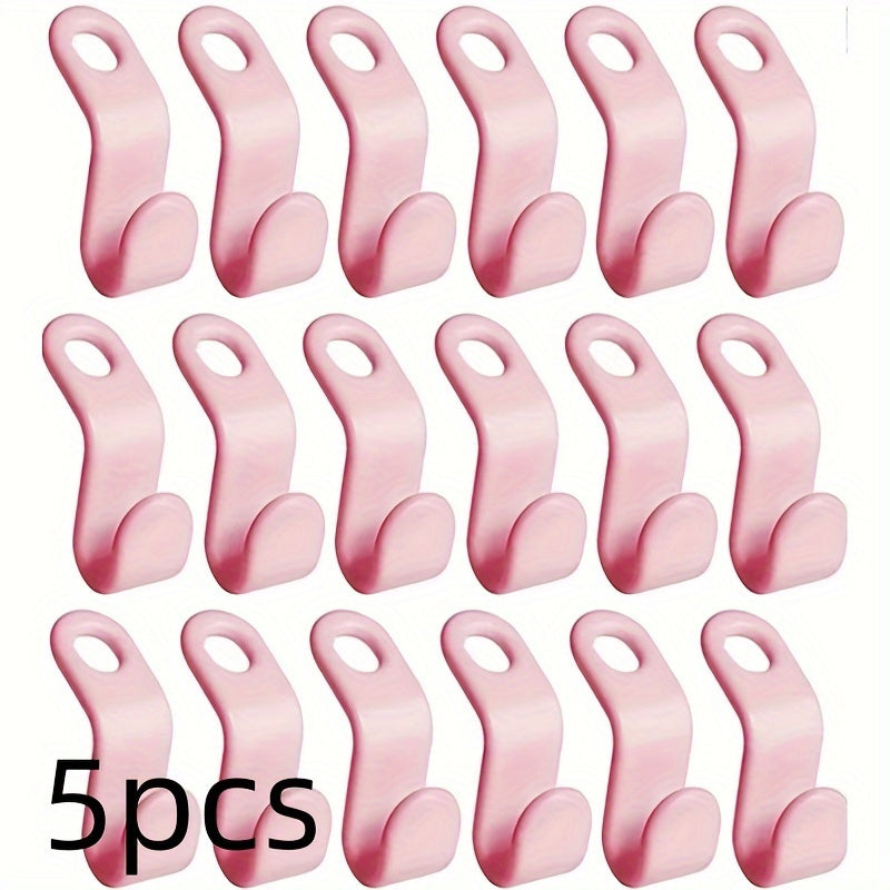 50pcs/set Plastic Clothes Hanger Connector Hooks, Durable Heavy Duty Hooks For Clothes, Household Space Saving For Clothes Organization Of Closet, Wardrobe, Home, Dorm, Back To College Essential
