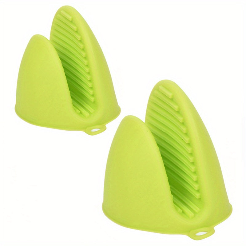 2 Pack Silicone Oven Mitts Pot Holders Sets For Kitchen Heat Resistant Small Kitchen Mittens Rubber Air Fryer Mitts Mini Pot Pinch Grip For Cooking & Baking