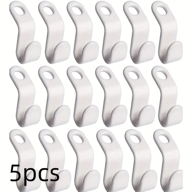50pcs/set Plastic Clothes Hanger Connector Hooks, Durable Heavy Duty Hooks For Clothes, Household Space Saving For Clothes Organization Of Closet, Wardrobe, Home, Dorm, Back To College Essential