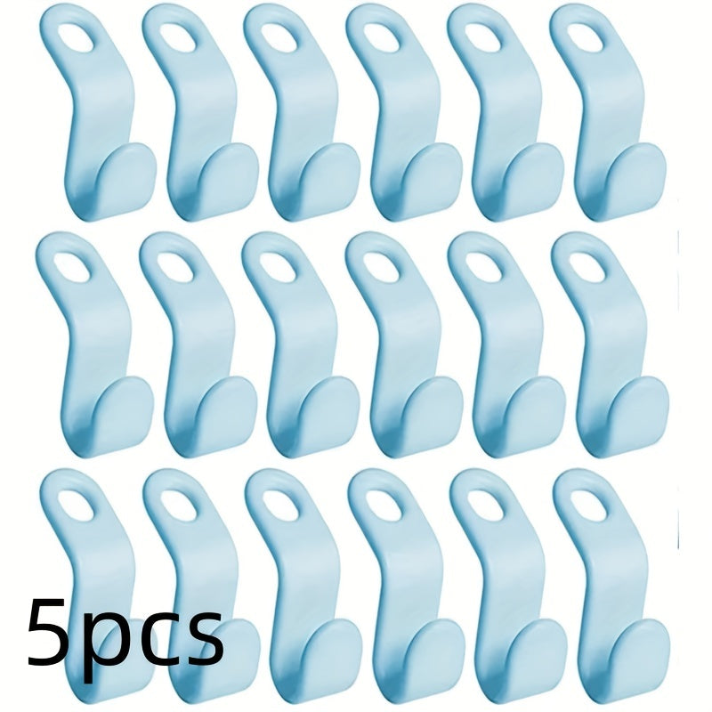 50pcs/set Plastic Clothes Hanger Connector Hooks, Durable Heavy Duty Hooks For Clothes, Household Space Saving For Clothes Organization Of Closet, Wardrobe, Home, Dorm, Back To College Essential