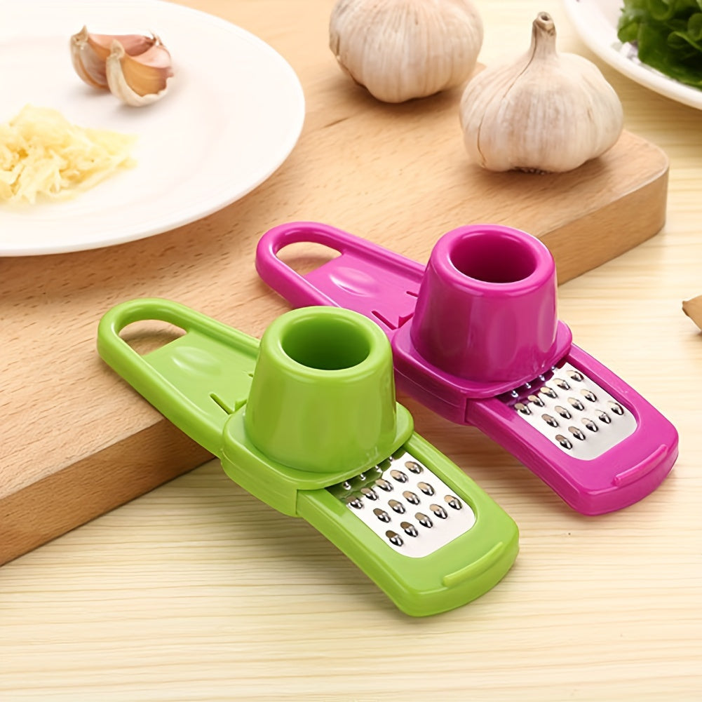 1pc 3-in-1 Garlic Masher, Grinder, and Ginger Crusher - Easy to Use and Clean