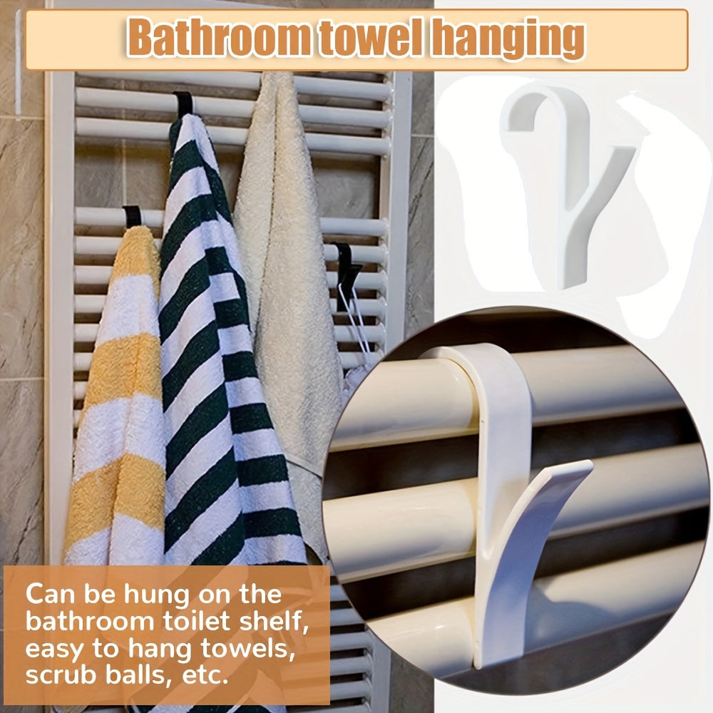1pc White Heating Radiator Hook, Multi-Purpose Coat Hook, Towel Hook Rack, Radiator Hook, Bathroom Clothes Storage Hanger, Soft Scarf Rack, Towel Rack, Home Organization And Storage Supplies, Bathroom Accessories, Bedroom Accessories