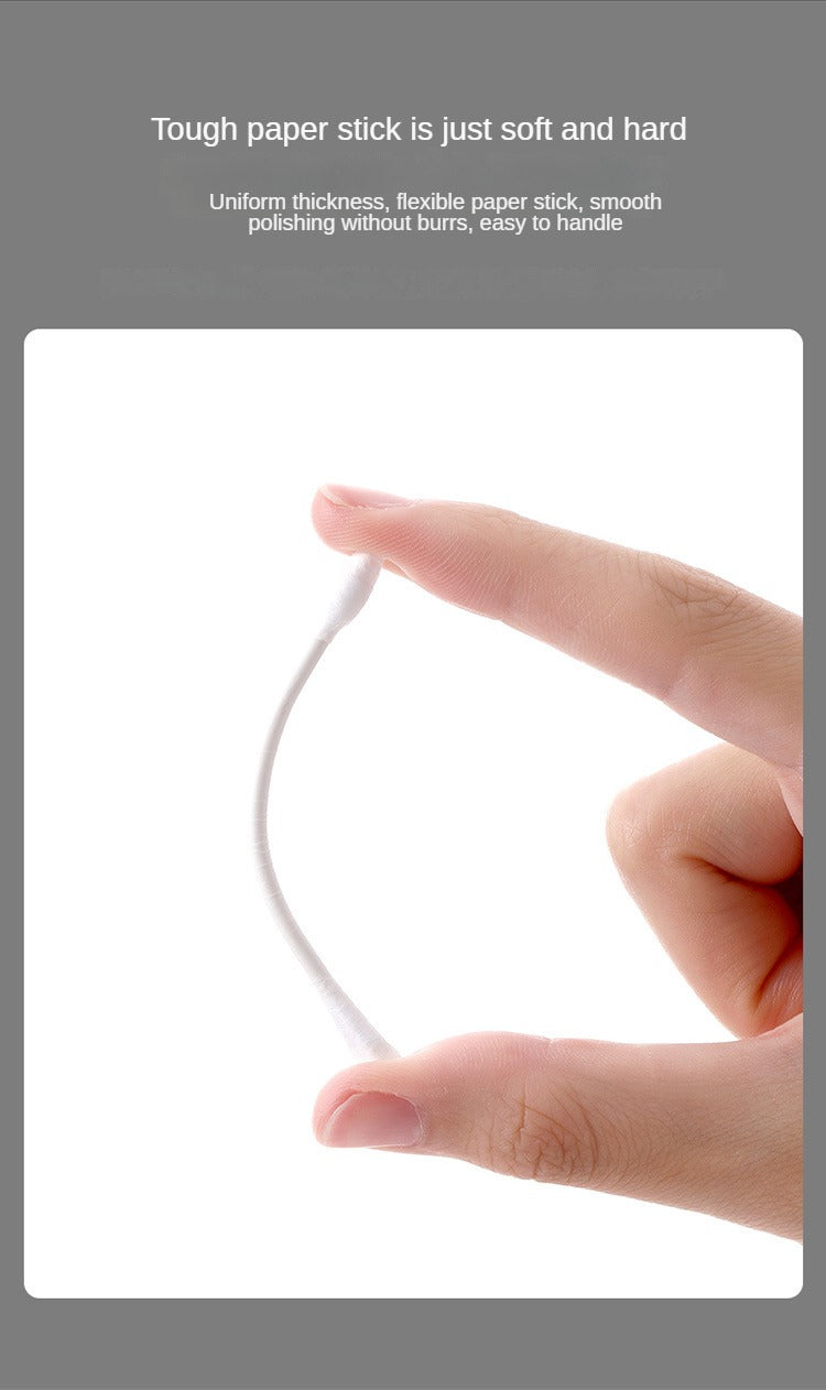 300pcs Natural Cotton Swabs With Storage Box
