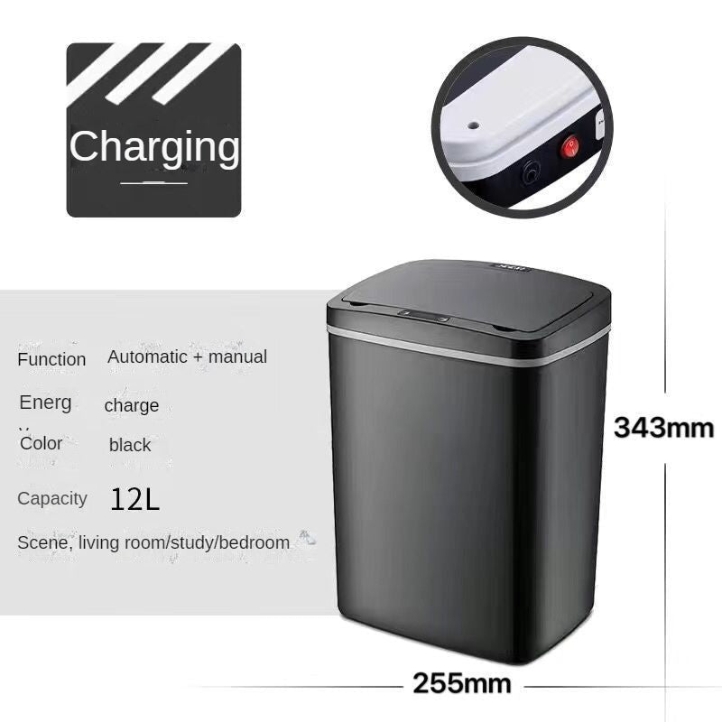 Smart trash can fully automatic electric induction pedal-free living room trash can with cover