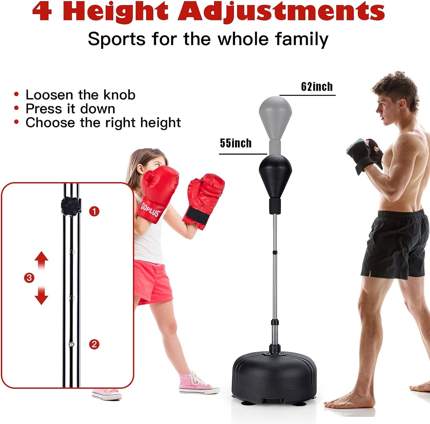 Solid boxing ball, speed ball, vertical adult professional Sanda training equipment, sandbag, tumbler, household reaction target