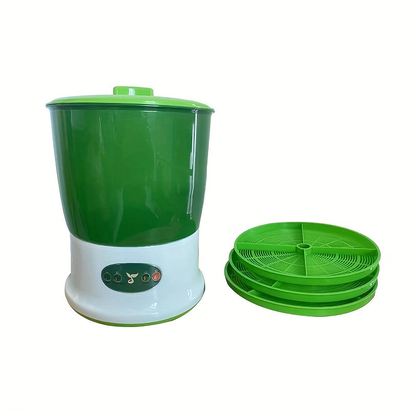 US Plug Fully Automatic Intelligent Household Mini Portable Bean Sprout Machine, Large Capacity Multifunctional Bean Sprout Vegetable Barrel Vegetable Machine, Self-Made Soybean Sprout, Mung Bean Sprout Bean Sprout Machine Produced Soybean Sprout Can