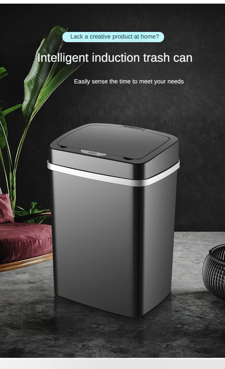 Smart trash can fully automatic electric induction pedal-free living room trash can with cover