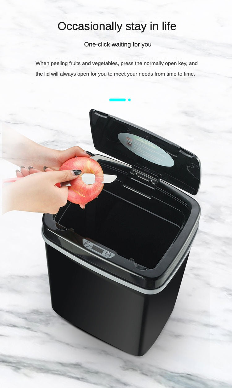 Smart trash can fully automatic electric induction pedal-free living room trash can with cover