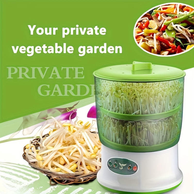 US Plug Fully Automatic Intelligent Household Mini Portable Bean Sprout Machine, Large Capacity Multifunctional Bean Sprout Vegetable Barrel Vegetable Machine, Self-Made Soybean Sprout, Mung Bean Sprout Bean Sprout Machine Produced Soybean Sprout Can