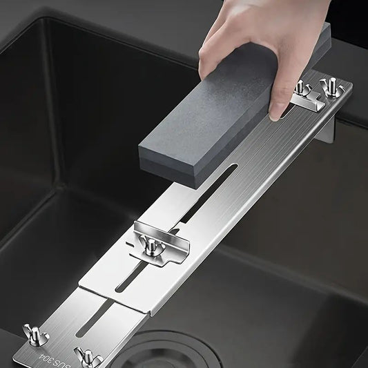 1PC Sharpening Frame Home Sharpening Stone Bracket Adjustable Stainless Steel Sink Fixed Sharpening Frame Anti-slip Sharpening Tools