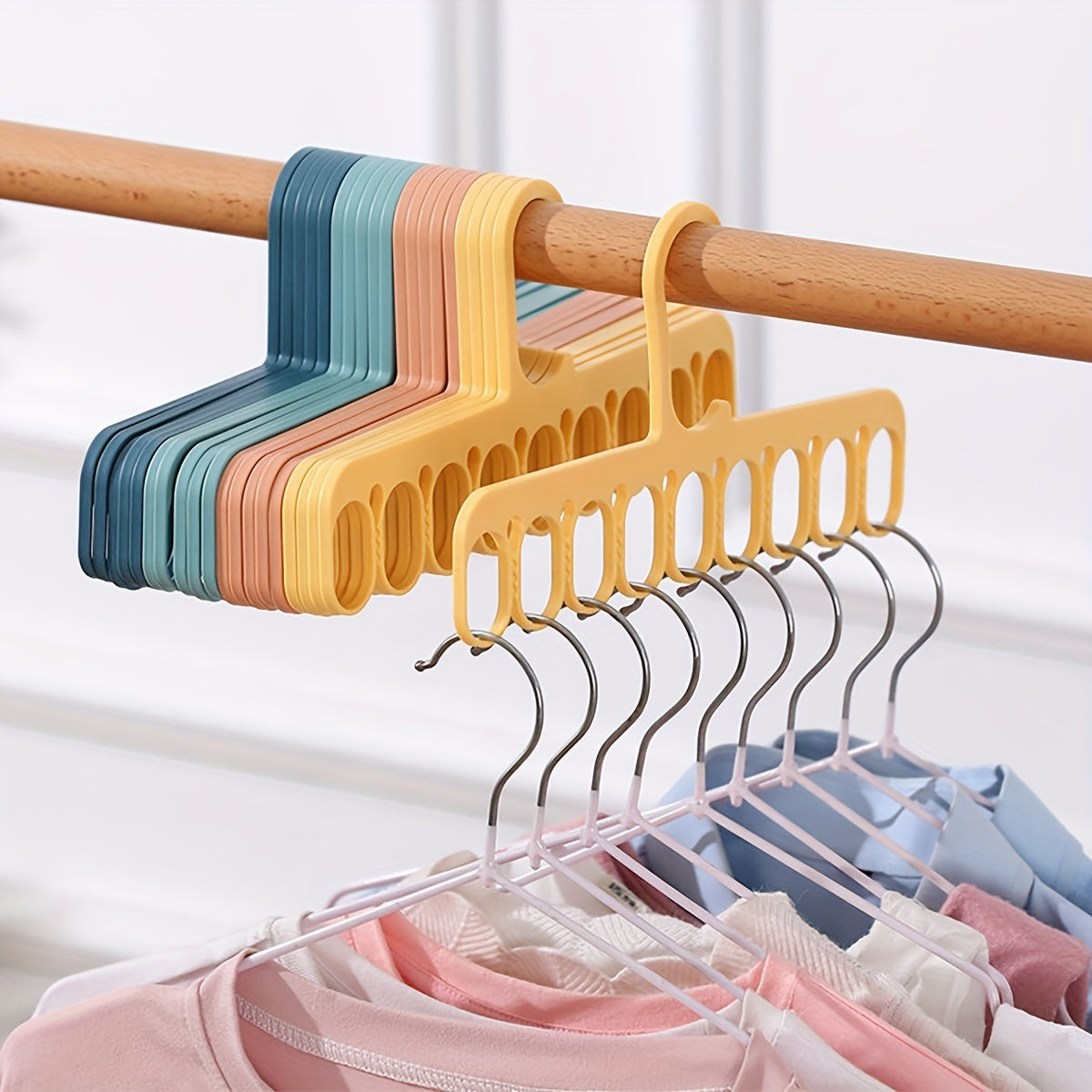 1pc Multi-Port Sock Clip Hanger, Clothes Support, Clothes Drying Rack, Multifunction Plastic Sock Storage Hangers, Household Space Saving Organizer, Wardrobe Organizer, Closet Organizer, Bedroom Accessories, Home Organization And Storage Supplies