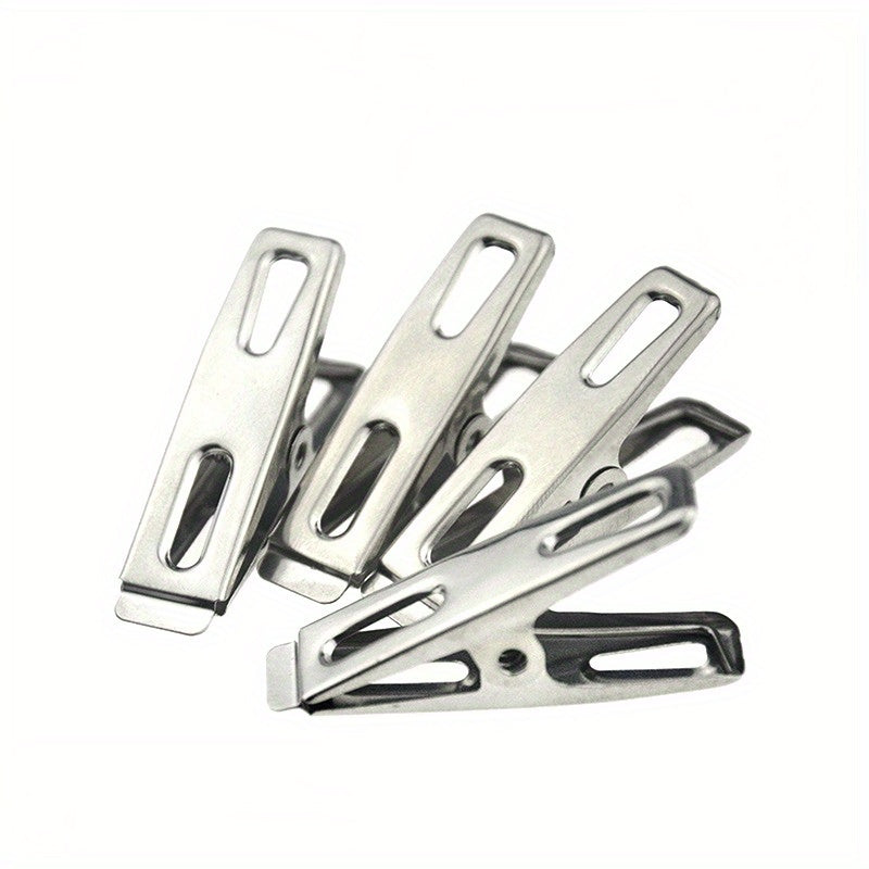 20pcs Stainless Steel Clothespins, Binder Clips, Heavy Duty Clothes Pins, Metal Clip Set, Metal Clothes Clips For Clothes Sock Food Sealing Photos