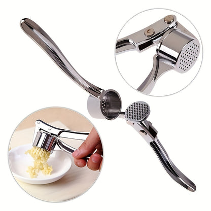 1pc, Garlic Press, Multifunctional Stainless Steel Garlic Press, Metal Garlic Mincer, Washable Garlic Crusher, Kitchen Garlic Chopper, Ginger Squeezer, Garlic Masher, Garlic Mincer, Kitchen Stuff, Kitchen Gadgets