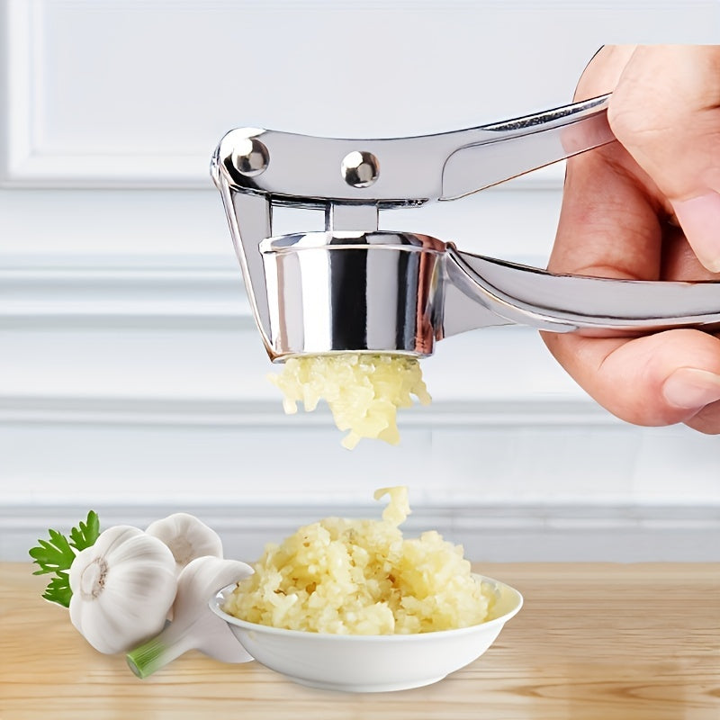 1pc, Garlic Press, Multifunctional Stainless Steel Garlic Press, Metal Garlic Mincer, Washable Garlic Crusher, Kitchen Garlic Chopper, Ginger Squeezer, Garlic Masher, Garlic Mincer, Kitchen Stuff, Kitchen Gadgets