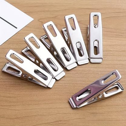 20pcs Stainless Steel Clothespins, Binder Clips, Heavy Duty Clothes Pins, Metal Clip Set, Metal Clothes Clips For Clothes Sock Food Sealing Photos