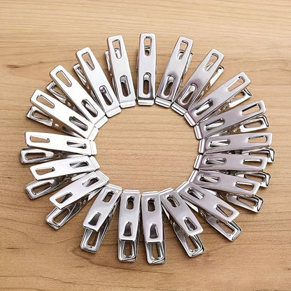 20pcs Stainless Steel Clothespins, Binder Clips, Heavy Duty Clothes Pins, Metal Clip Set, Metal Clothes Clips For Clothes Sock Food Sealing Photos