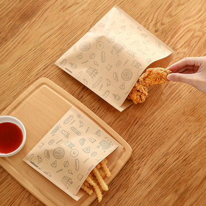 FaSoLa Greaseproof Paper Bag, Kraft Paper Bag, Food Packaging Bag, Disposable Packaging