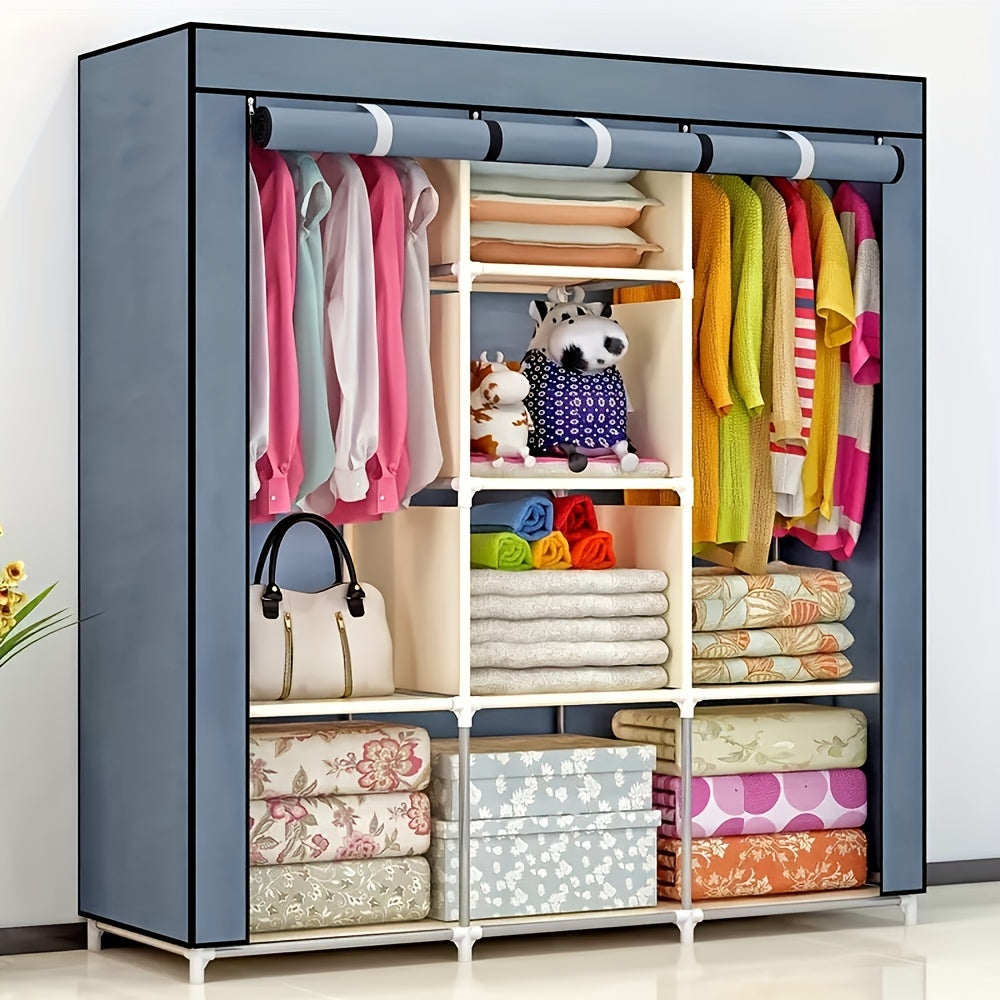 1pc Large Durable Clothes Storage Wardrobe - Easy Assembly Closet Organizer for Bedroom, Dorm, and Entryway - Ideal for Shirts, Dresses, and Quilts - Perfect for Rental Houses and Home Decor
