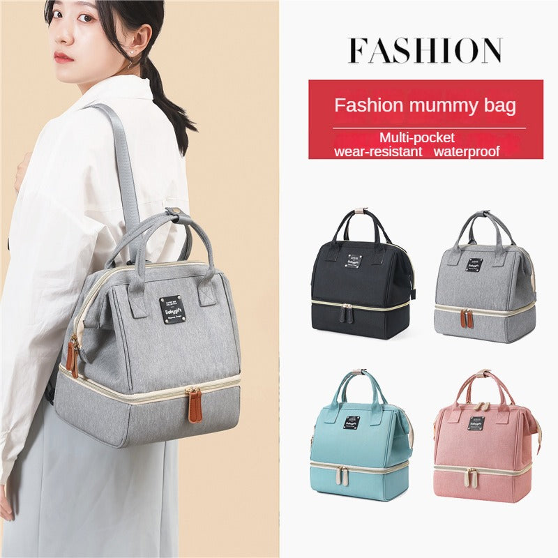 Mommy Bag,Double-layer wet and dry separation mother and baby bag.Shoulder Handbag,Mommy Outdoor Breastfeeding Bag