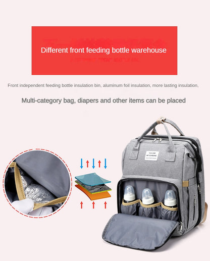 Mobile Folding Portable Crib,Mommy Bag,Multifunctional Folding Mother and Baby Outing Bag,Large Capacity Baby Folding Bed Bag