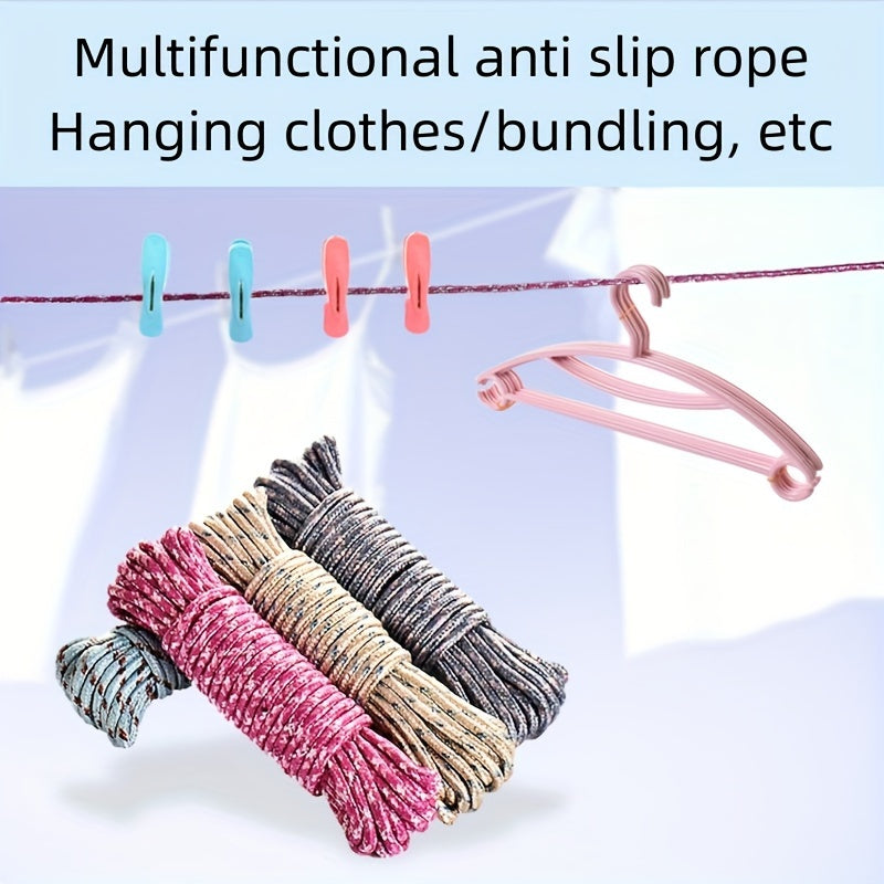 1pc Multi-functional Drying Rope, Outdoor Clothesline, Balcony Laundry Rope, Camping Accessories, 196.85/393.7/787.4 Inch