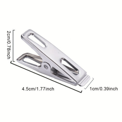 20pcs Stainless Steel Clothespins, Binder Clips, Heavy Duty Clothes Pins, Metal Clip Set, Metal Clothes Clips For Clothes Sock Food Sealing Photos