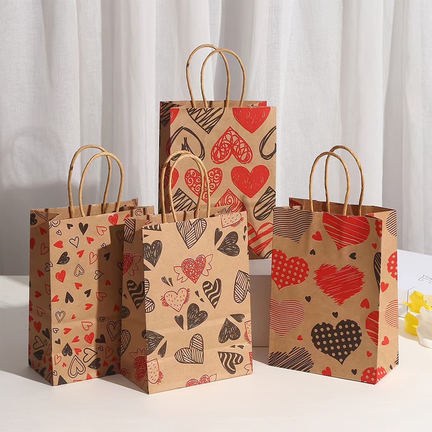 32pcs, Valentine's Day Paper Gift Bags With Handle Valentines Candy Bags, Goodie Bags Valentine's Day Party Favors For Funny Gift Exchange Novelty Gift Giving Gift Wrapping, 8.2 X 5.9 X 3.1 In, Small Business Supplies, Shopping Bag, Party Gift Bag